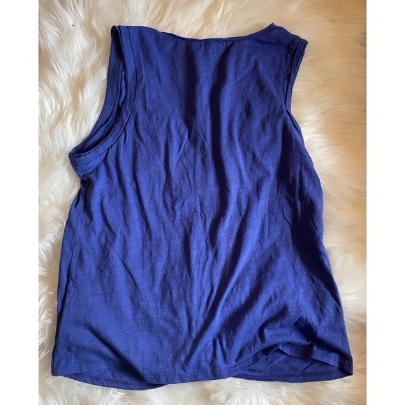 Anthropologie Bordeaux Indigo Purple Blue Tank front knot Medium - Picture 4 of 5